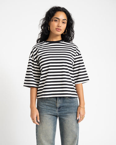 Ember Stripe Sweat Black Cloud Dancer - Things I Like Things I Love