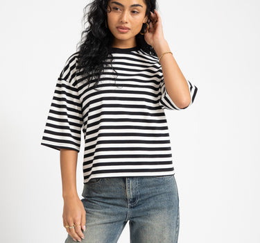 Ember Stripe Sweat Black Cloud Dancer - Things I Like Things I Love