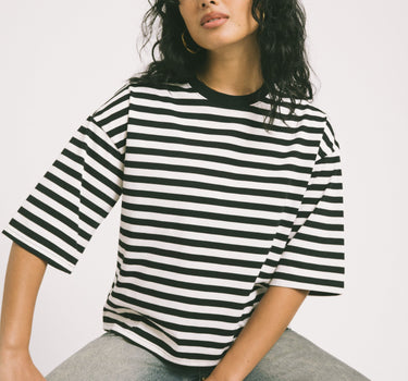 Ember Stripe Sweat Black Cloud Dancer - Things I Like Things I Love