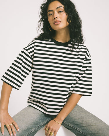 Ember Stripe Sweat Black Cloud Dancer - Things I Like Things I Love