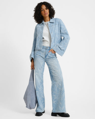 Embroidery Denim Shirt Blue - Things I Like Things I Love