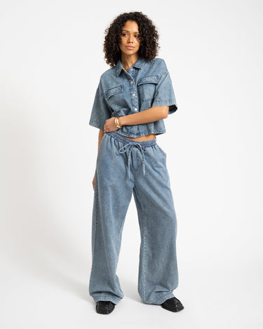 Enza Wide Pants Medium Blue Denim - Things I Like Things I Love
