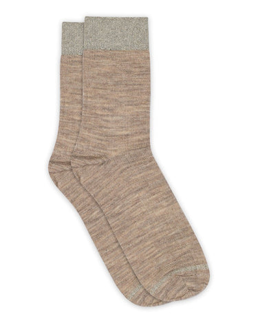 Erina Wool Rib Socks Light Brown Melange - Things I Like Things I Love