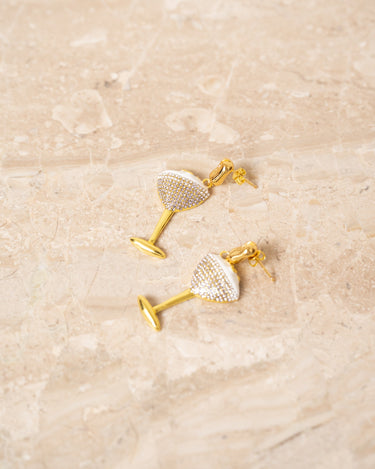 Esma Cocktail Earrings Brass Gold - Things I Like Things I Love