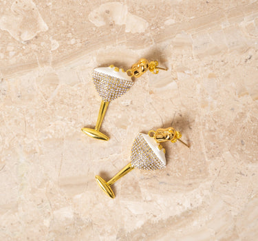 Esma Cocktail Earrings Brass Gold - Things I Like Things I Love