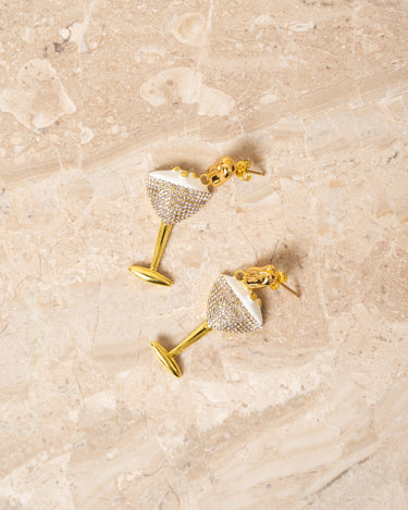 Esma Cocktail Earrings Brass Gold - Things I Like Things I Love