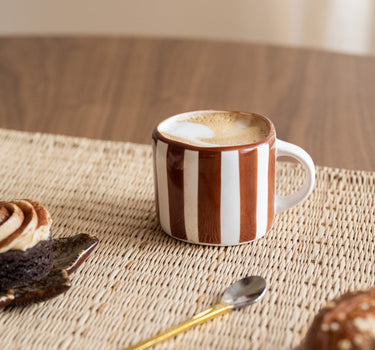 Espresso Mug Mykonos Brown Stripe - Things I Like Things I Love