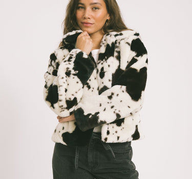 Eve Fur Jacket Birch Cow - Things I Like Things I Love