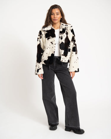 Eve Fur Jacket Birch Cow - Things I Like Things I Love