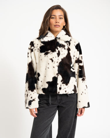 Eve Fur Jacket Birch Cow - Things I Like Things I Love