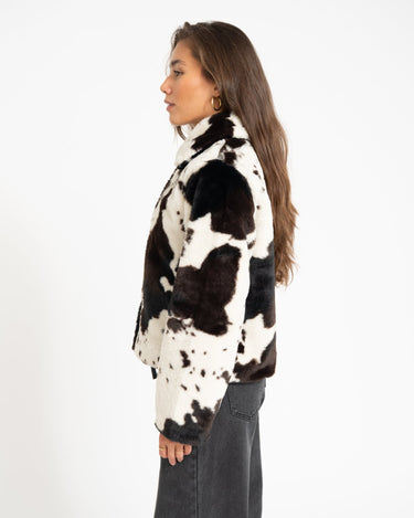 Eve Fur Jacket Birch Cow - Things I Like Things I Love