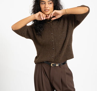 Evi Cardigan Knit Bruin - Things I Like Things I Love