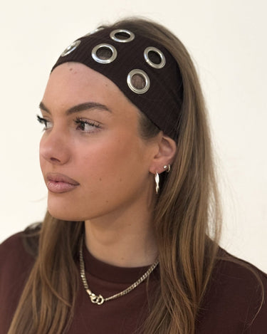 Eyelet Headband Brown - Things I Like Things I Love