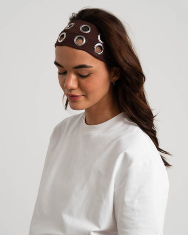Eyelet Headband Brown - Things I Like Things I Love