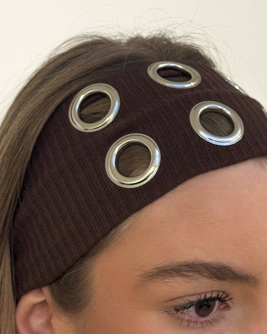 Eyelet Headband Brown - Things I Like Things I Love