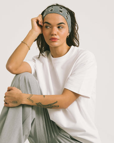 Eyelet Headband Grey - Things I Like Things I Love