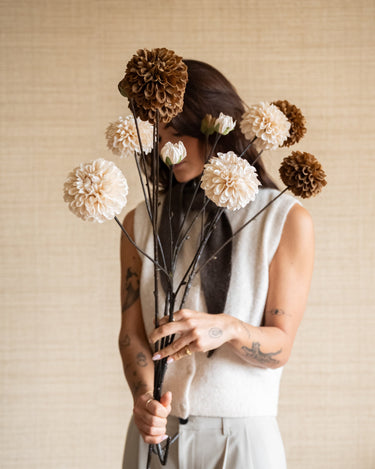 Faux Flower Dahlia Caramel Brown - Things I Like Things I Love