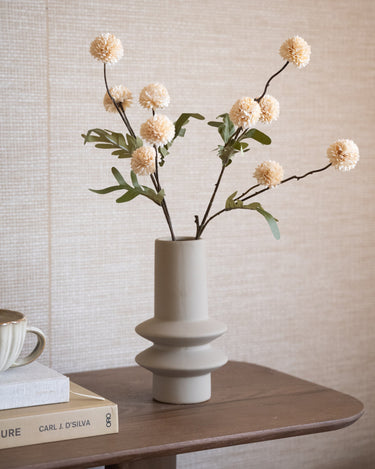 Faux Flower Pompom Beige - Things I Like Things I Love