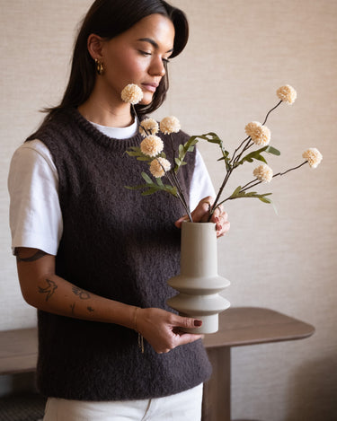 Faux Flower Pompom Beige - Things I Like Things I Love