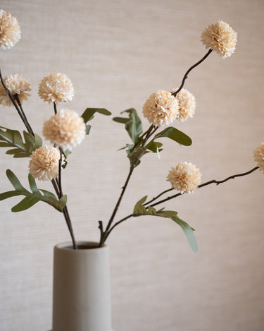 Faux Flower Pompom Beige - Things I Like Things I Love