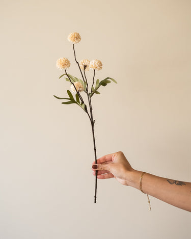 Faux Flower Pompom Beige - Things I Like Things I Love