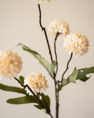 Faux Flower Pompom Beige - Things I Like Things I Love