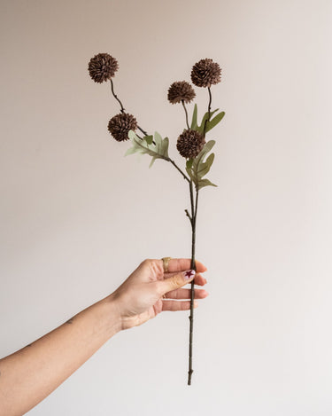 Faux Flower Pompom Brown - Things I Like Things I Love