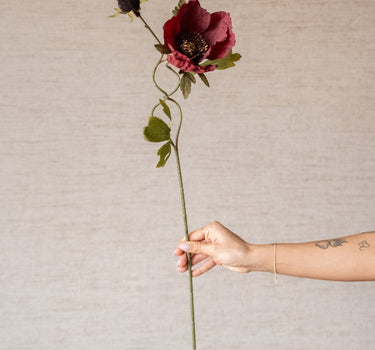 Faux Flower Poppy Burgundy - Things I Like Things I Love