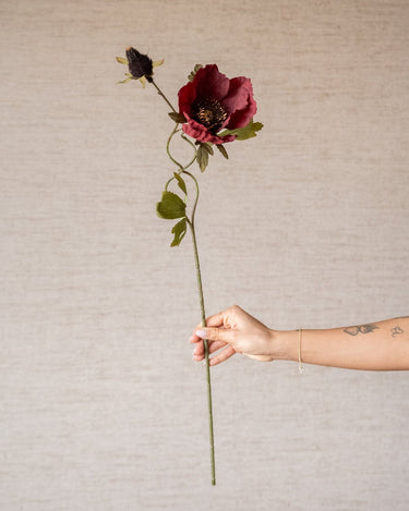 Faux Flower Poppy Burgundy - Things I Like Things I Love