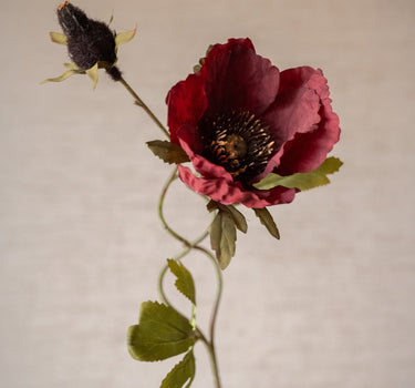 Faux Flower Poppy Burgundy - Things I Like Things I Love