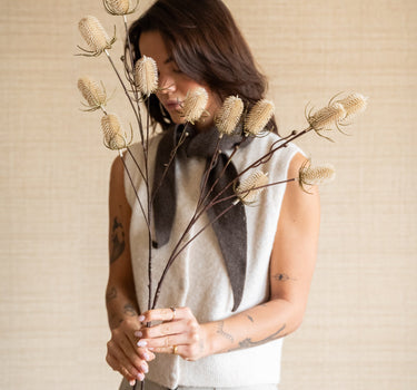 Faux Flower Thistle Beige - Things I Like Things I Love