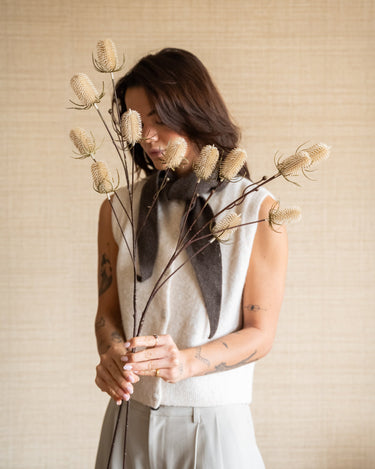 Faux Flower Thistle Beige - Things I Like Things I Love