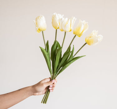 Faux Flowers Bundled Tulips Ivory - Things I Like Things I Love