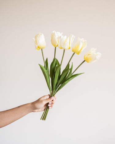 Faux Flowers Bundled Tulips Ivory - Things I Like Things I Love