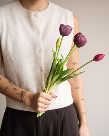 Faux Flowers Tulips Purple - Things I Like Things I Love