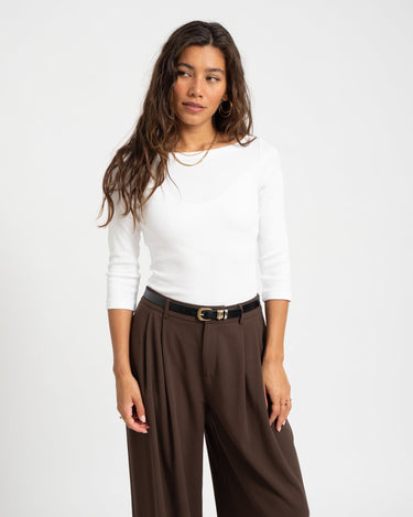 Fifi Boatneck Top Bright White - Things I Like Things I Love