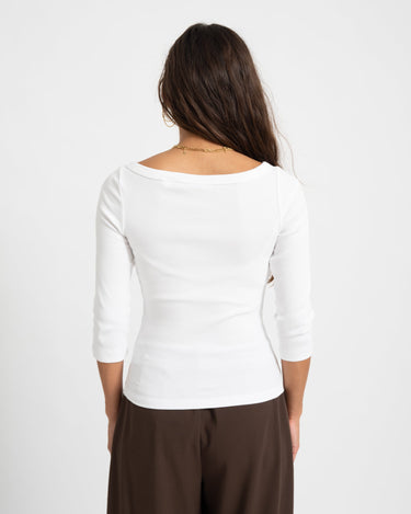 Fifi Boatneck Top Bright White - Things I Like Things I Love