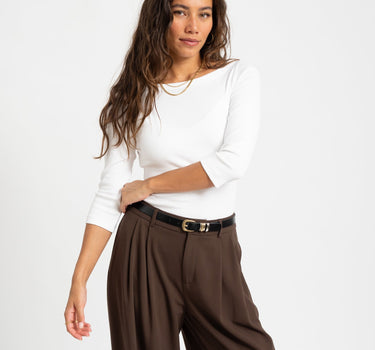 Fifi Boatneck Top Bright White - Things I Like Things I Love