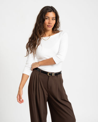 Fifi Boatneck Top Bright White - Things I Like Things I Love