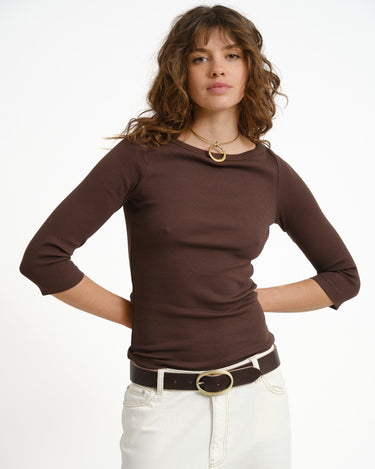 Fifi Boatneck Top Seal Brown - Things I Like Things I Love