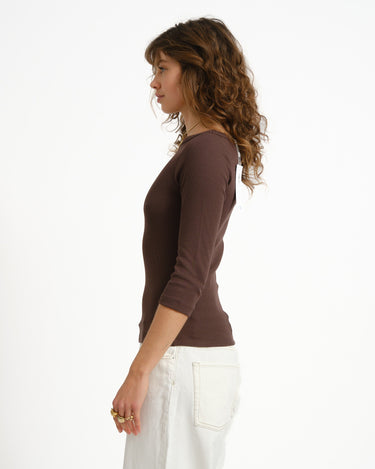 Fifi Boatneck Top Seal Brown - Things I Like Things I Love