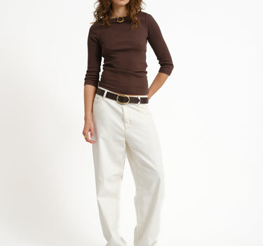 Fifi Boatneck Top Seal Brown - Things I Like Things I Love
