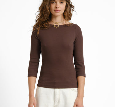 Fifi Boatneck Top Seal Brown - Things I Like Things I Love