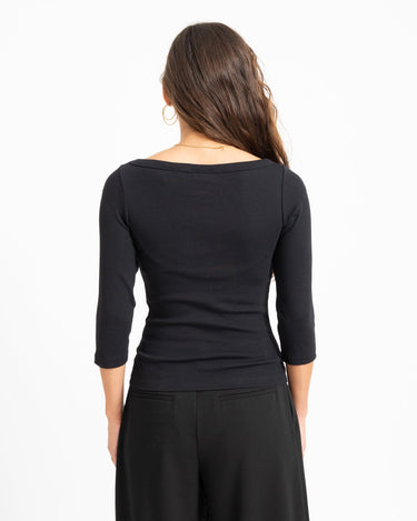 Fifi Boatneck Top Zwart - Things I Like Things I Love