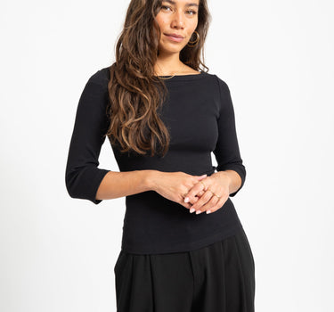 Fifi Boatneck Top Zwart - Things I Like Things I Love