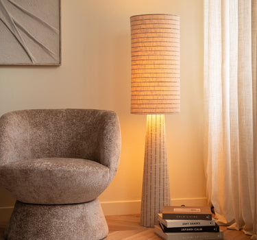 Floor Lamp Anna Bouclé Stripe - Things I Like Things I Love