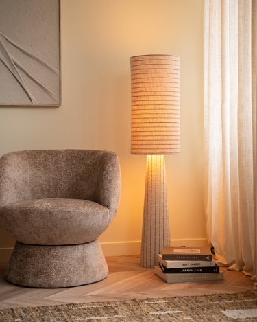 Floor Lamp Anna Bouclé Stripe - Things I Like Things I Love