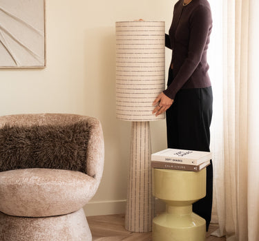 Floor Lamp Anna Bouclé Stripe - Things I Like Things I Love