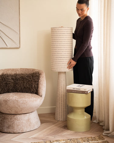 Floor Lamp Anna Bouclé Stripe - Things I Like Things I Love