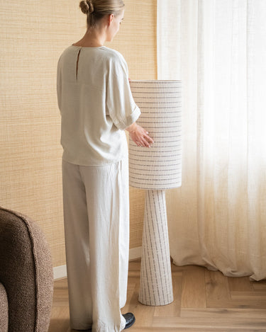 Floor Lamp Anna Bouclé Stripe - Things I Like Things I Love